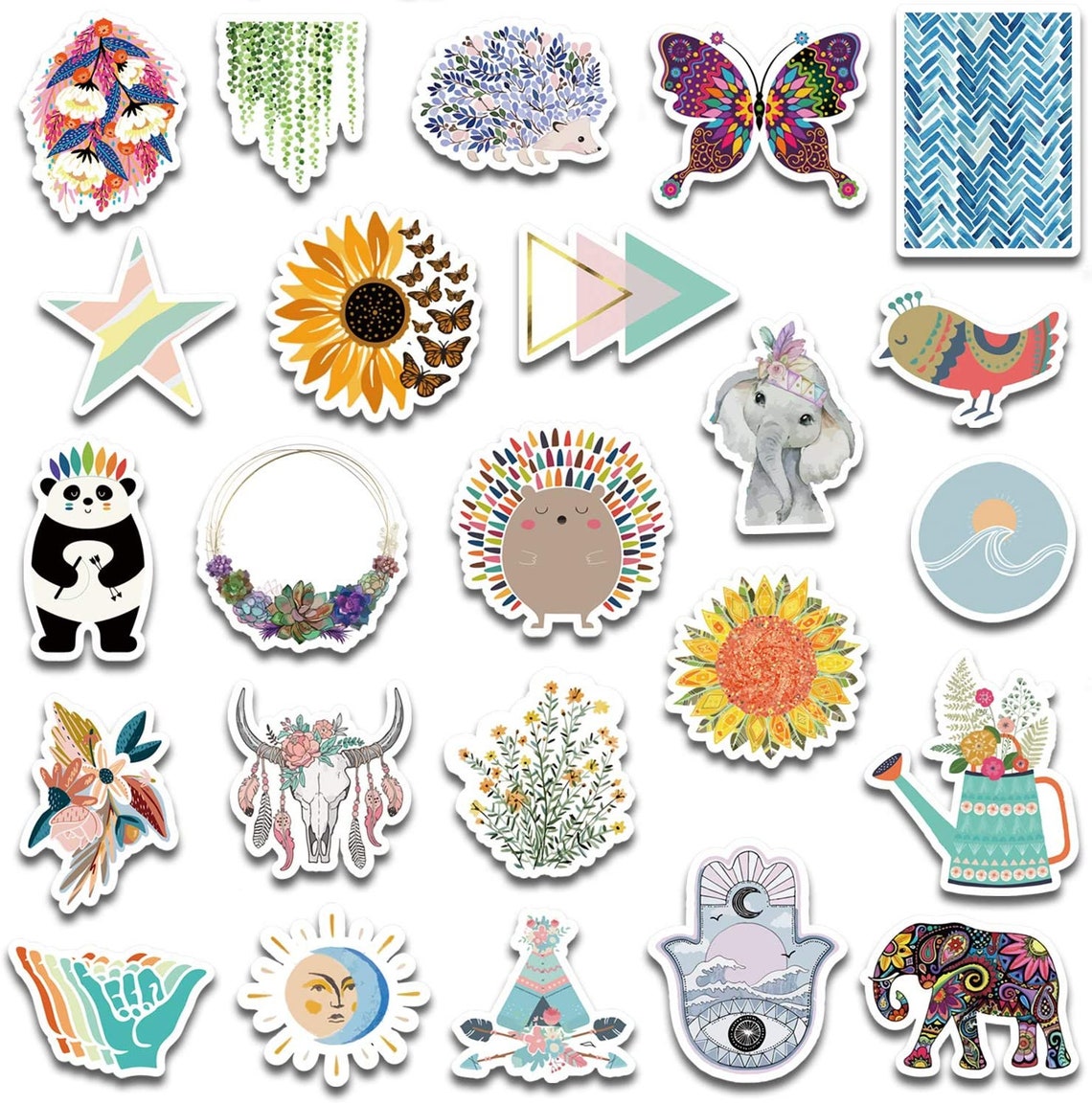 Boho Chic Sticker Packs Bohemian Hippie Stickers Etsy
