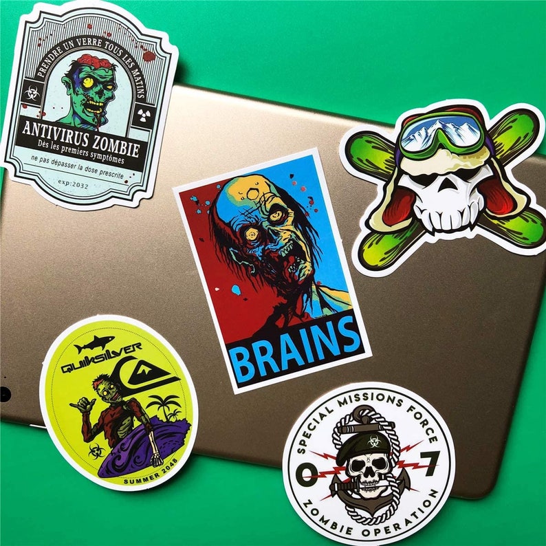 ZOMBIE Sticker Packs Vinyl Stickers Etsy