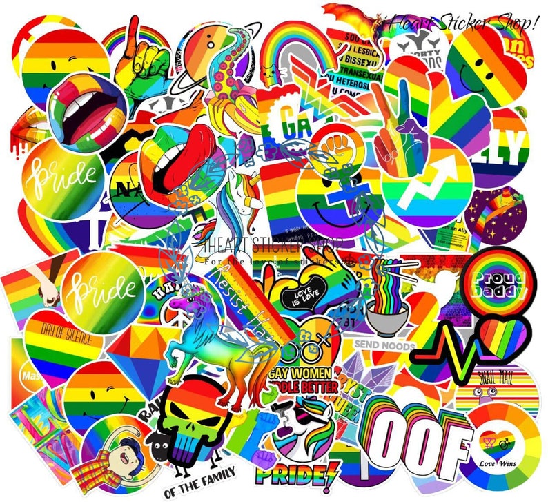 PRIDE Sticker Packs LGBQ Stickers Rainbow Stickers Colorful - Etsy