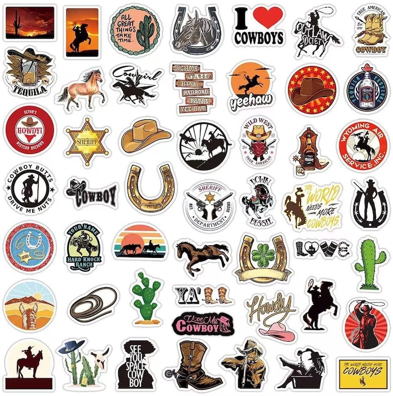 COWBOY Stickers Western Stickers Ranch Stickers Etsy