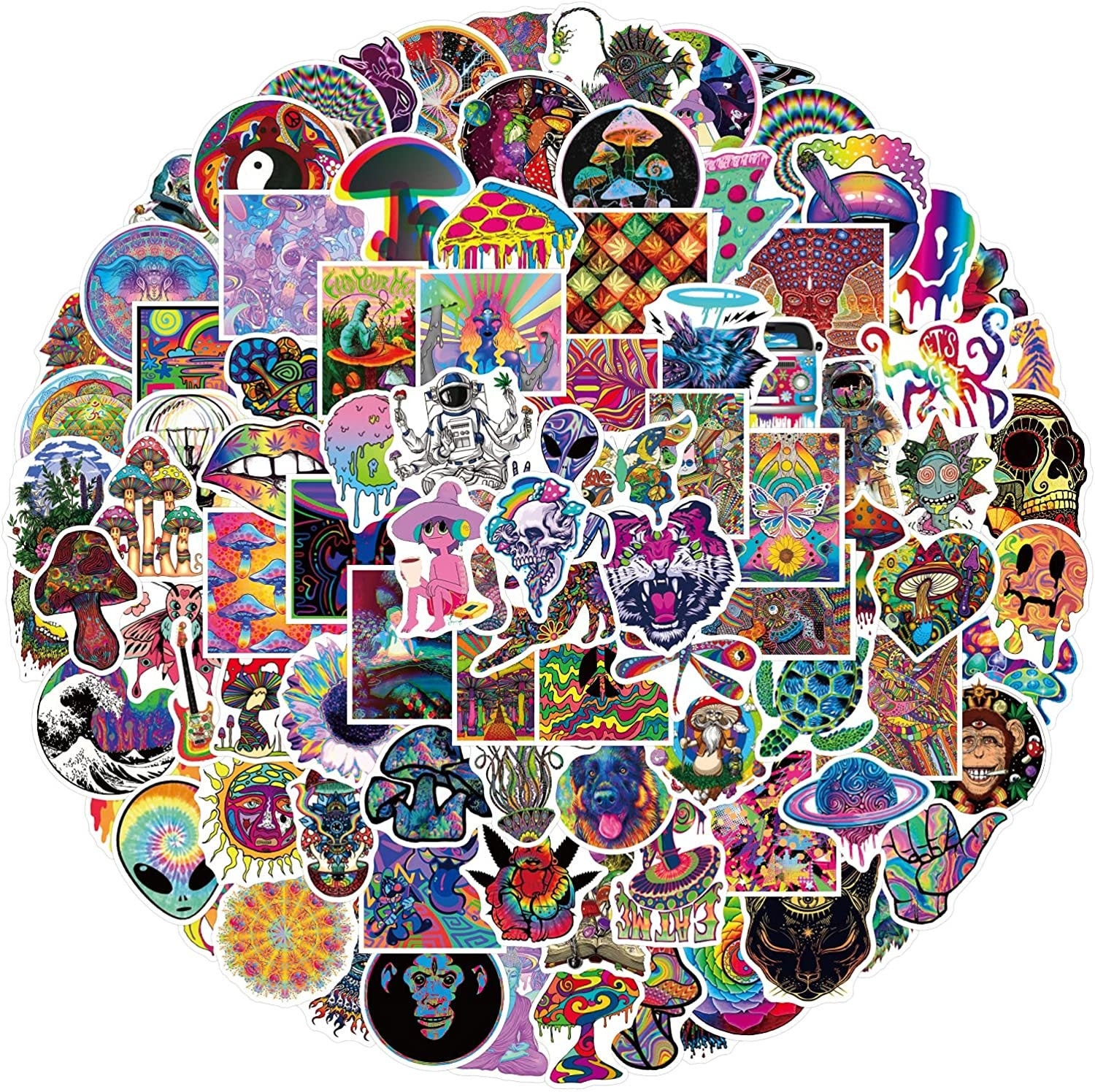 TRIPPY Sticker Packs Psychedelic Stickers Hippie Stickers Etsy