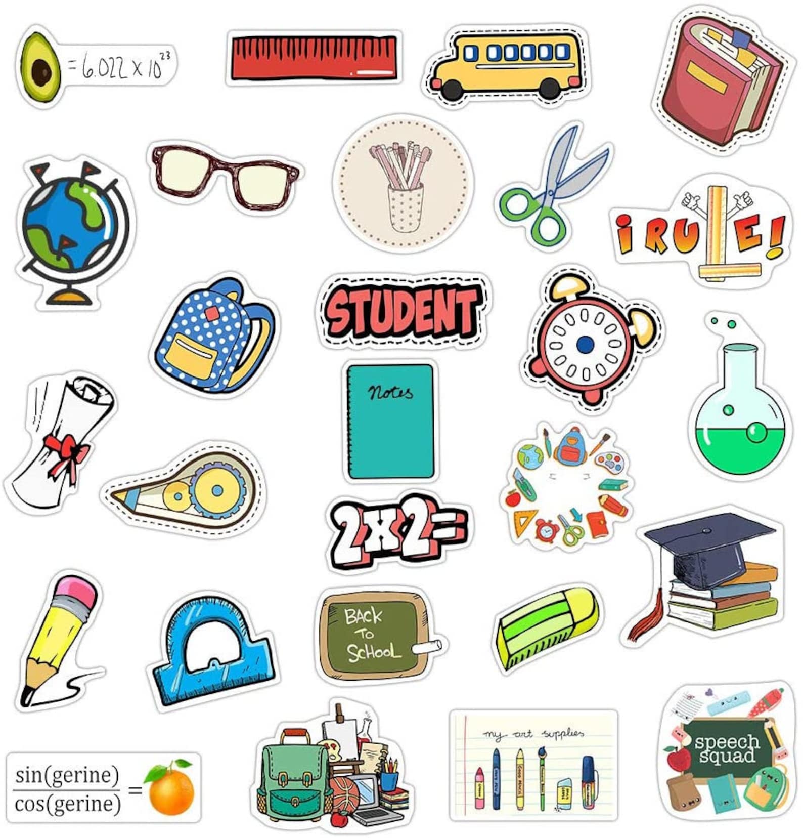 Paquetes de pegatinas de regreso a la escuela pegatinas para Etsy