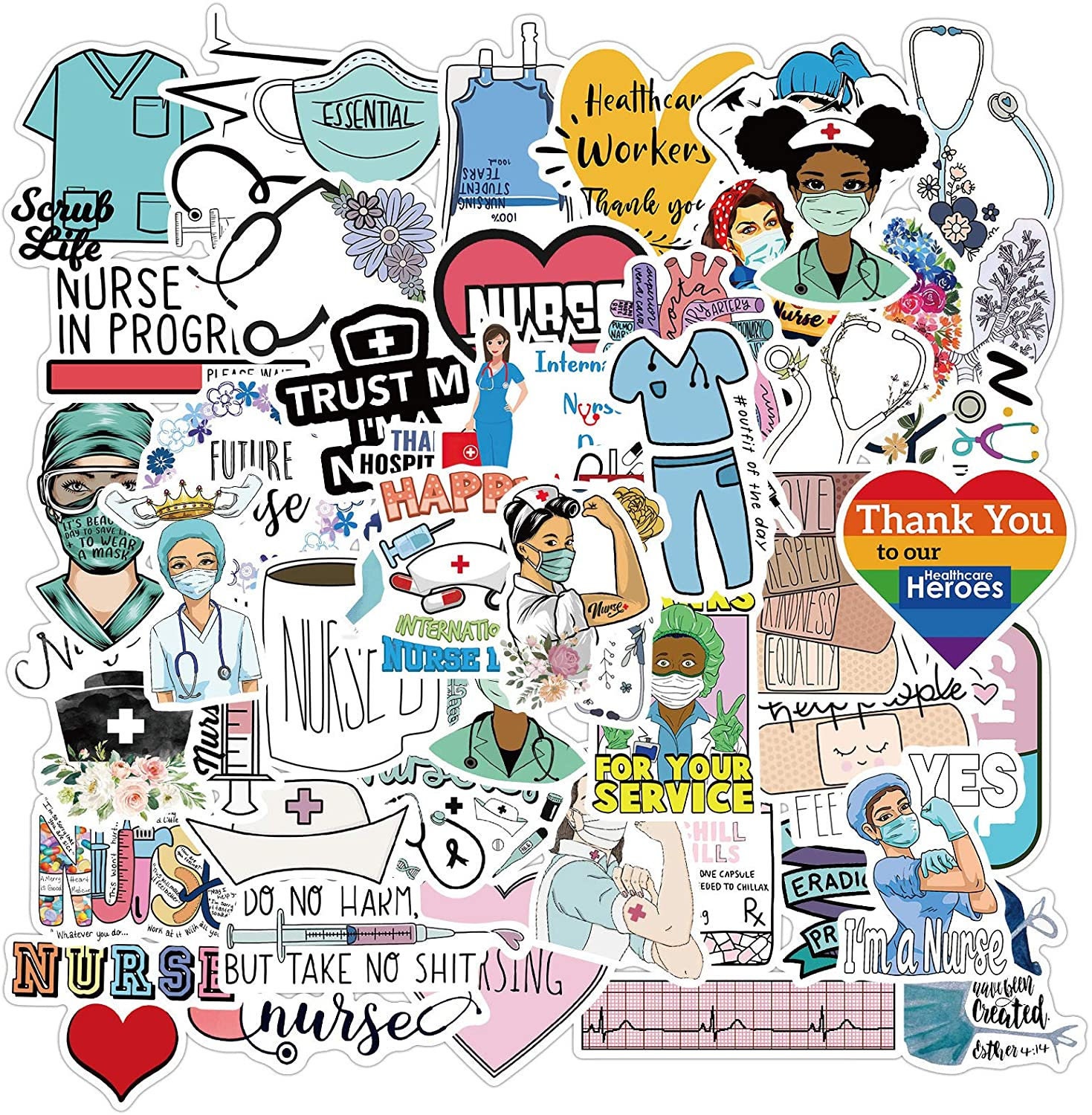 NURSING Sticker Packs, Health Care Stickers, Medical Stickers, Doctor…