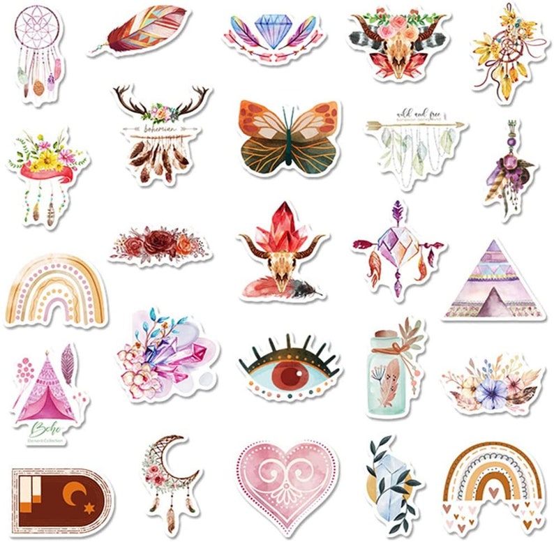 BOHEMIAN Aesthetic Stickers Boho Sticker Art Western - Etsy Hong Kong