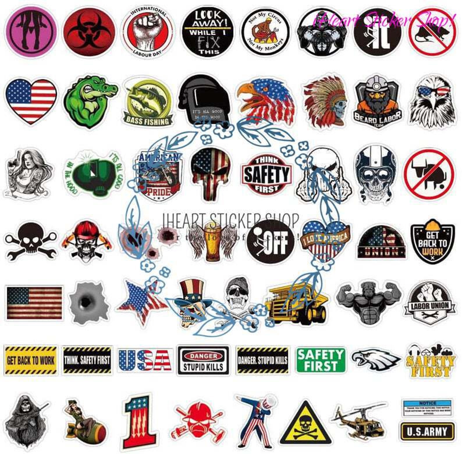 HARD HAT Sticker Packs Industrial Stickers Funny Stickers Etsy