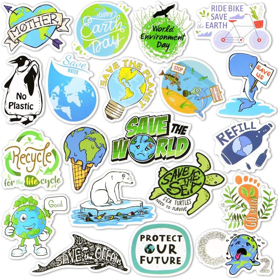 Environment Stickers Vinyl Stickers Water Resistant Stickers Etsy