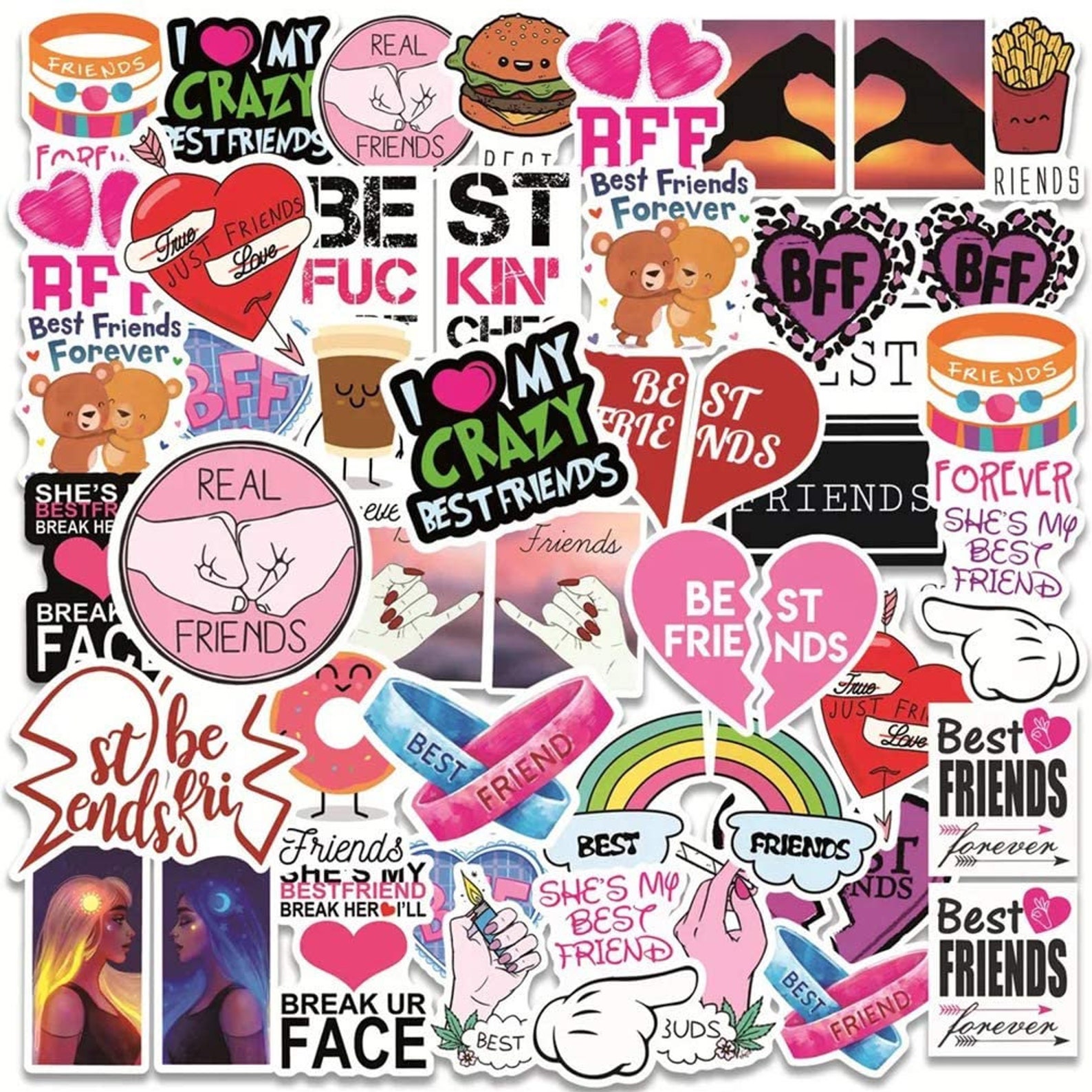 BFF Sticker Packs Friendship Stickers Best Friends Stickers | Etsy