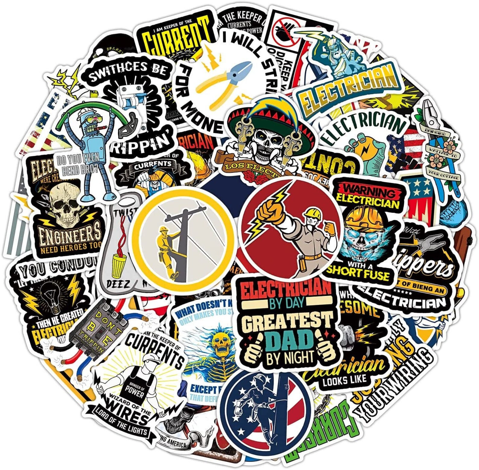 ELECTRICIAN Sticker Packs Electrical Stickers Hard Hat Etsy