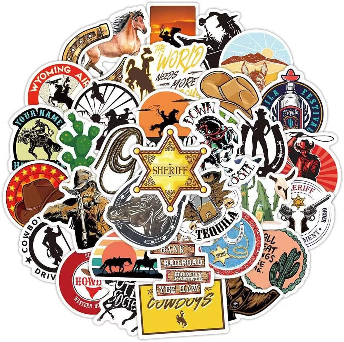 COWBOY Stickers Western Stickers Ranch Stickers - Etsy