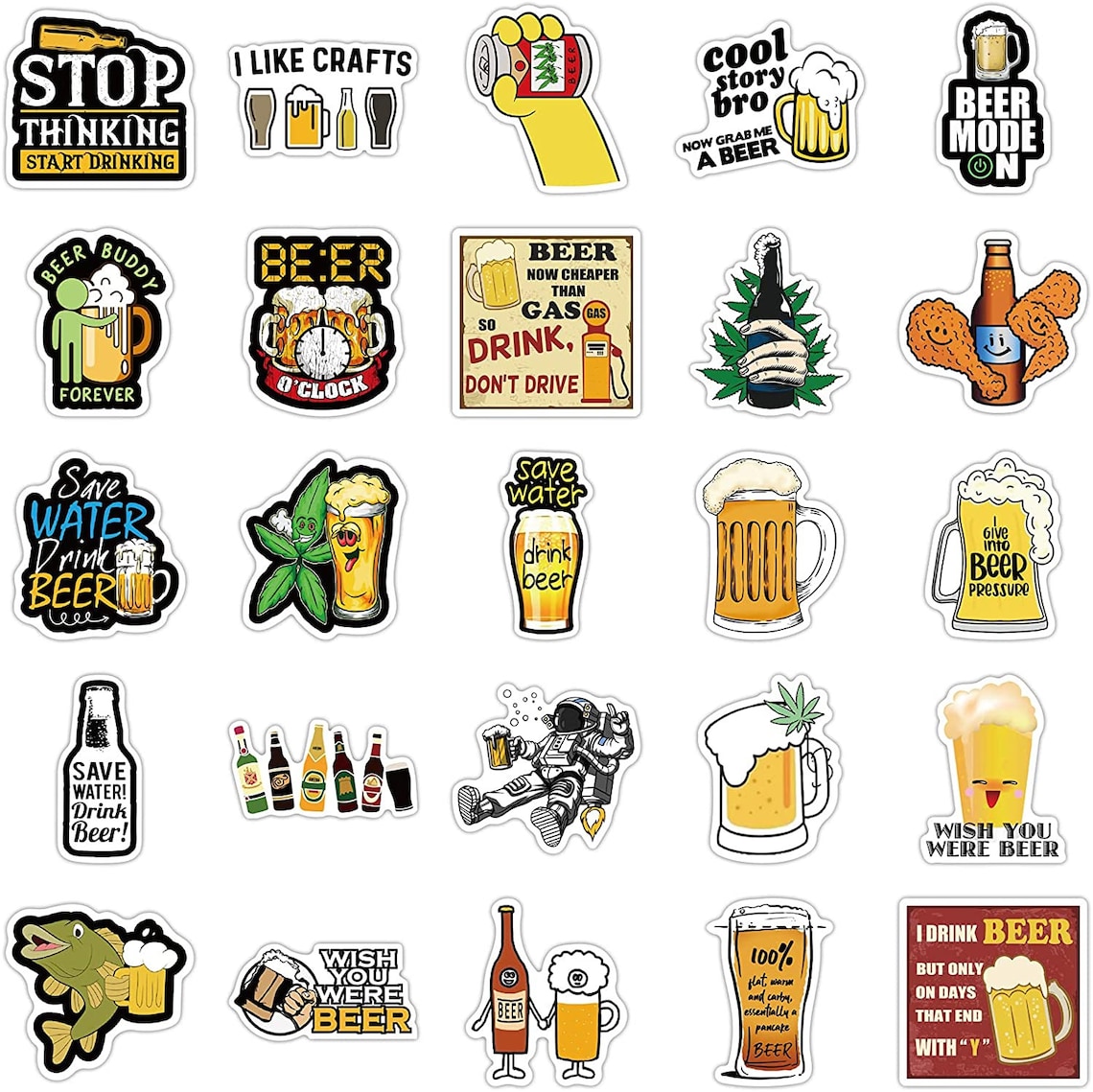 BEER Sticker Packs Alcohol Stickers Beverage Stickers Beer Etsy