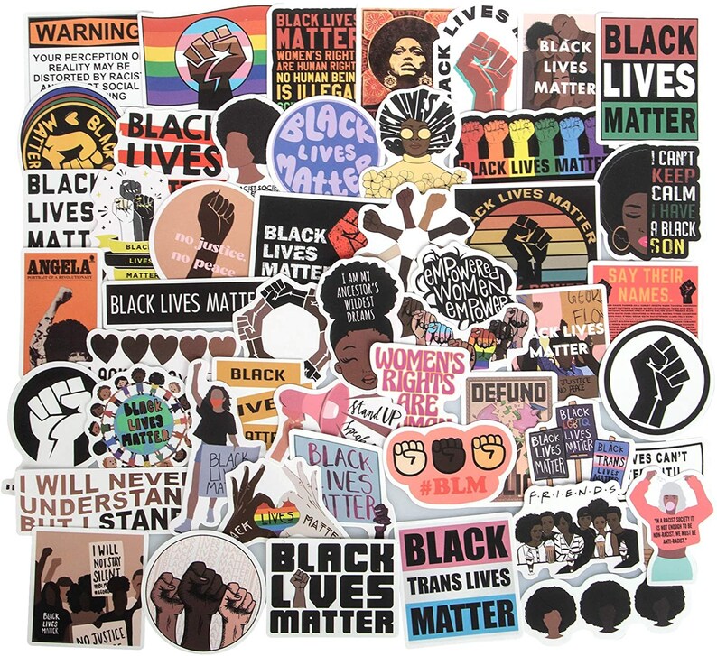 BLM Sticker Packs, Sales Donated to BLM Global Network, Human Rights Stickers 