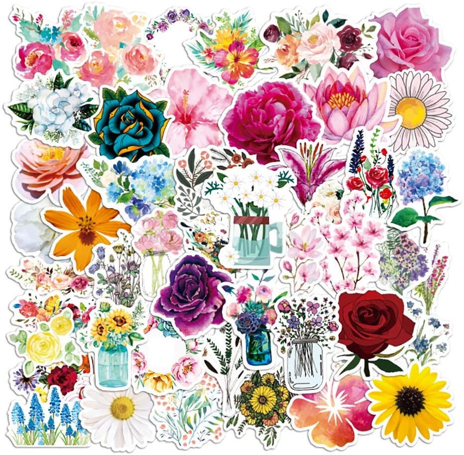 FLOWER Sticker Packs Floral Stickers Colorful Stickers - Etsy