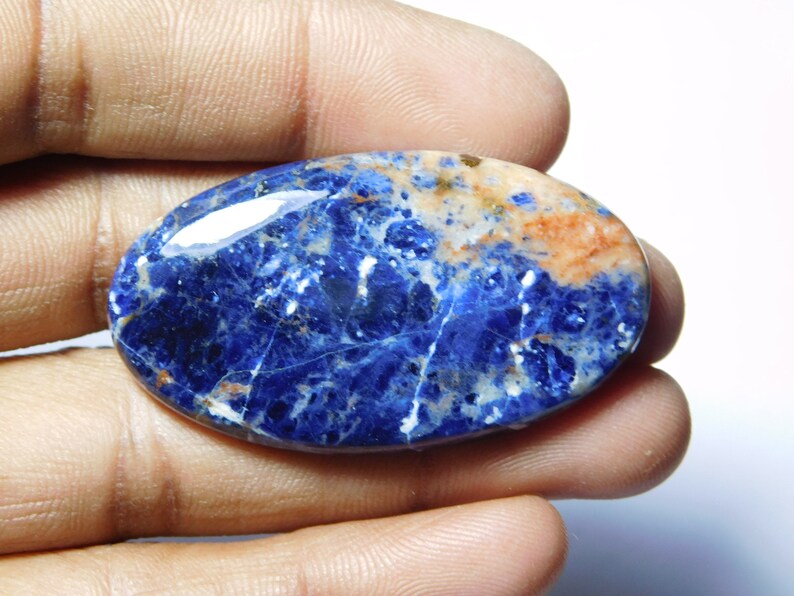 MM. 49X28 Natural Sodalite Sodalite gemstone,cabochon,handmade Sodalite good quality and beautiful design cabochon 57Cts