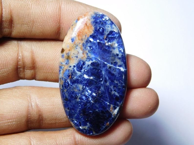 MM. 49X28 Natural Sodalite Sodalite gemstone,cabochon,handmade Sodalite good quality and beautiful design cabochon 57Cts