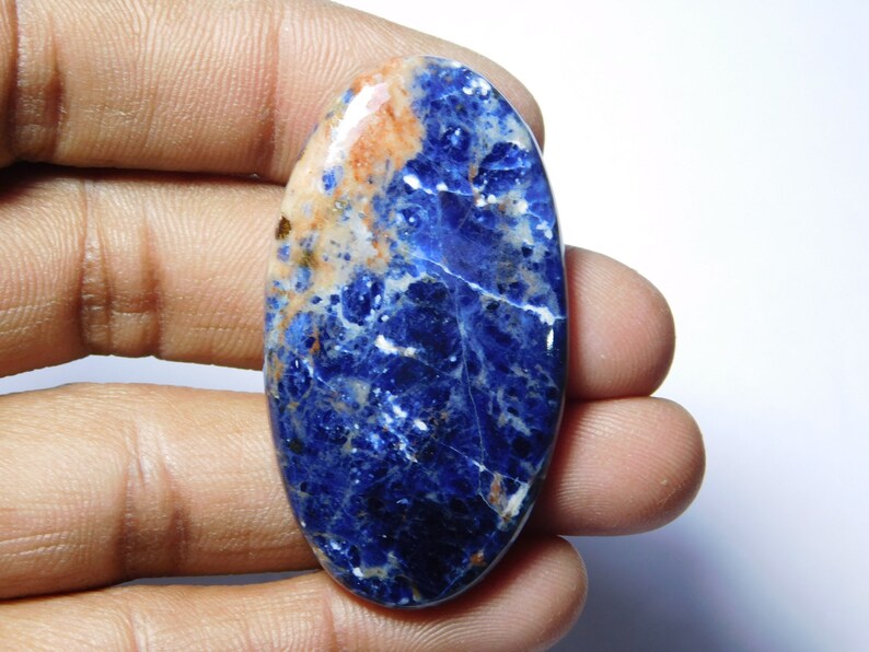 MM. 49X28 Natural Sodalite Sodalite gemstone,cabochon,handmade Sodalite good quality and beautiful design cabochon 57Cts