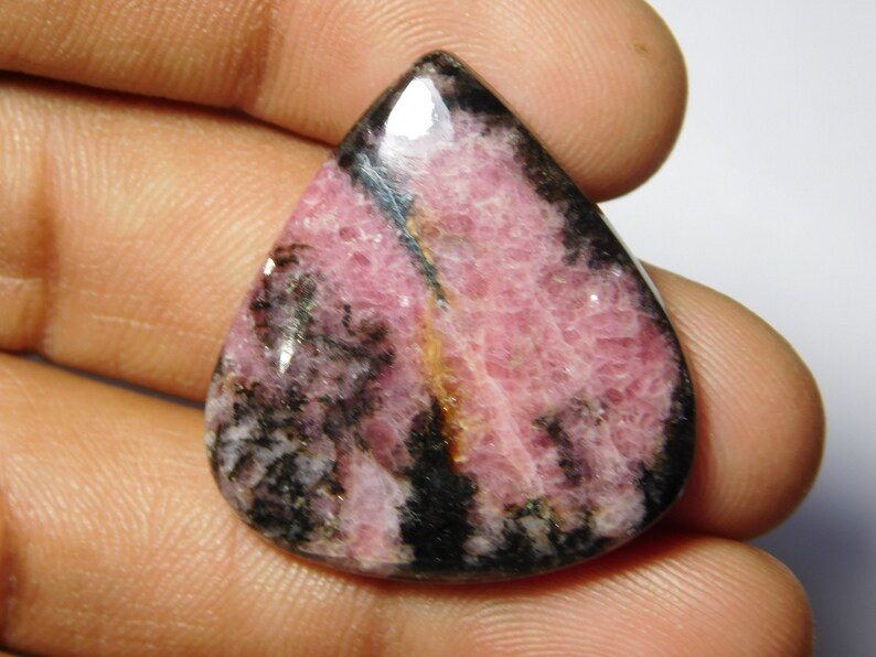 mm Rhodonite Loose Stone Top Quality Natural Rhodonite Gemstone Rhodonite Cabochon Jasper For Jewelry Making 41Cts. 31X29