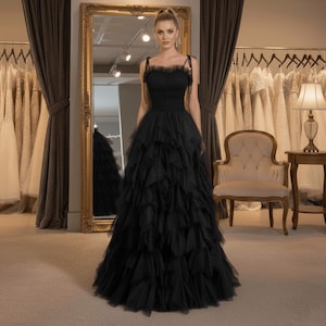 Long Black Masquerade Gowns - Etsy