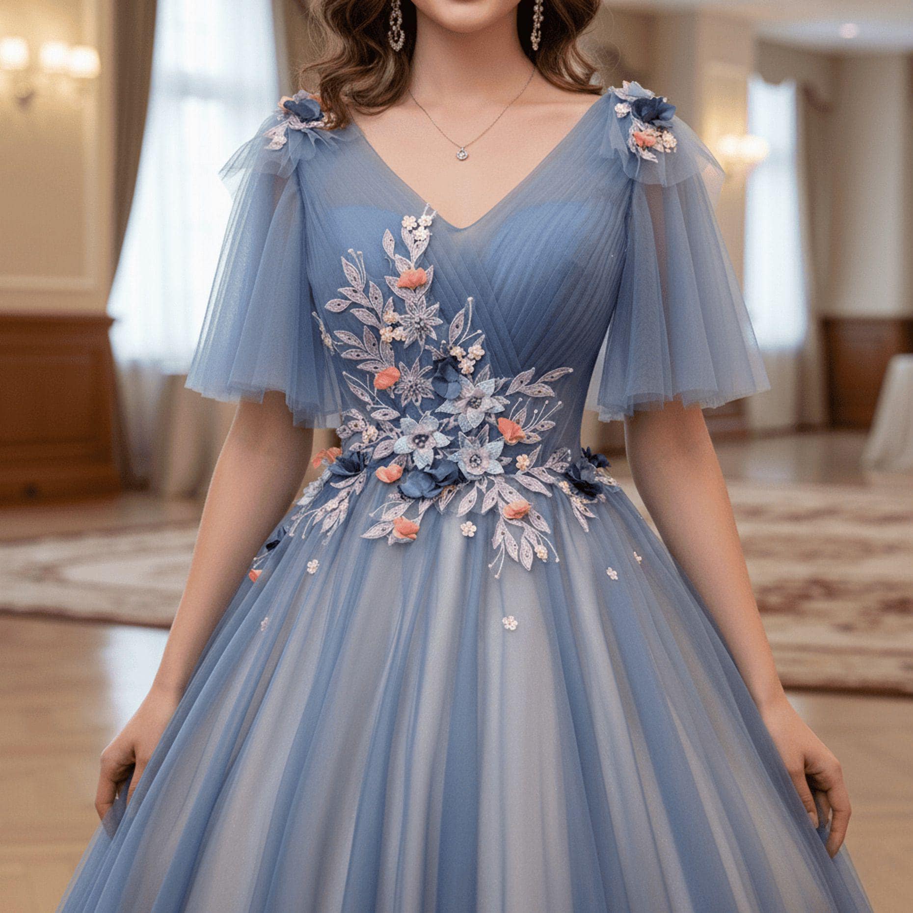 cut out dress prom Long Ombre-Beaded with Outs Plain And Simple Tube nav-303 Color:Iridescent Blue
