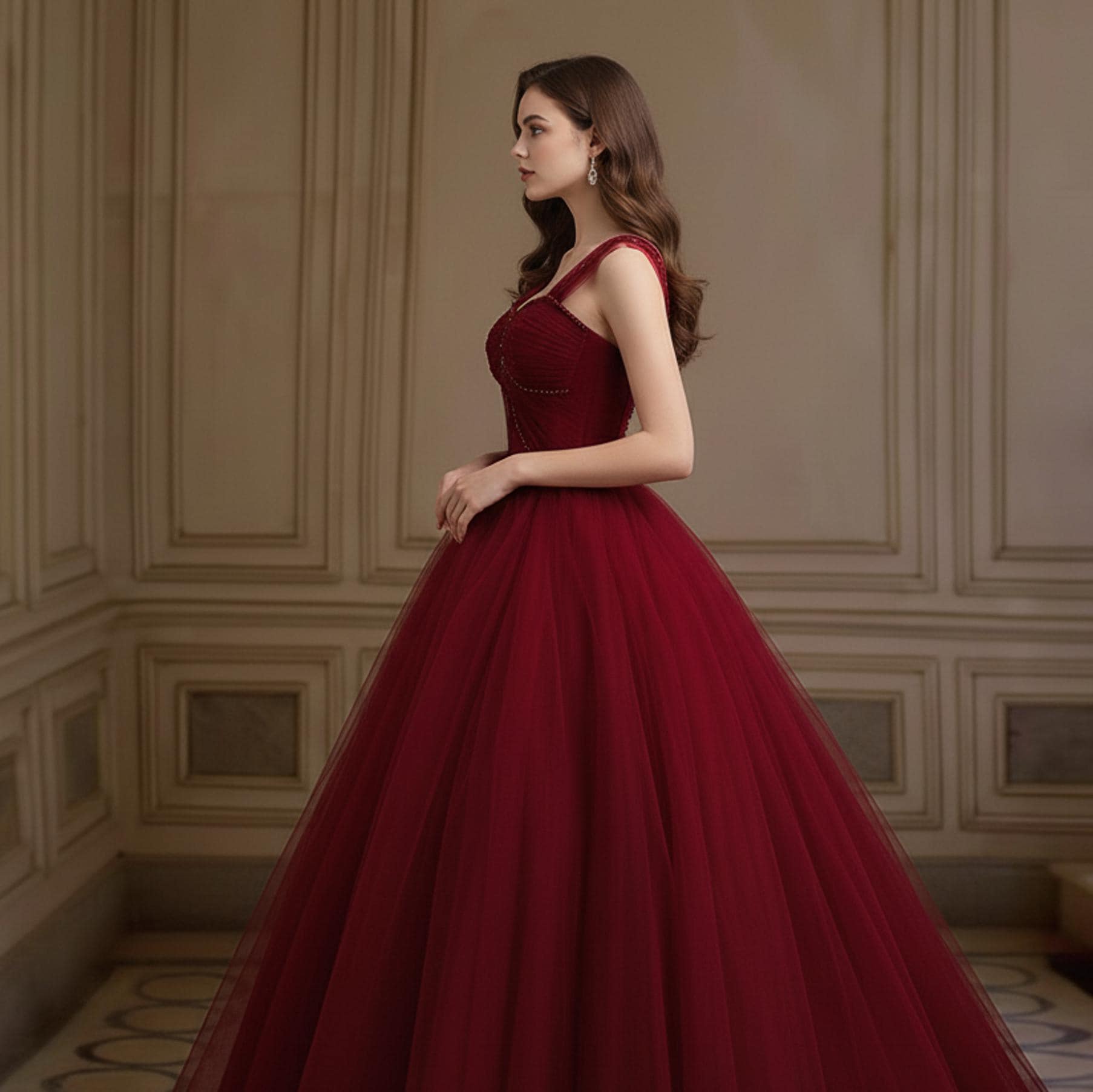burgundy prom dresses amazon Off the Shoulder Tulle Long Dresses, Wine Red Tulle Long Formal Evening Dresses, Custom Size / Burgundy as Pics / No Rush color:CHECK sleeve:one-shoulder please do rush order Flared Halter Mini Dress Lace