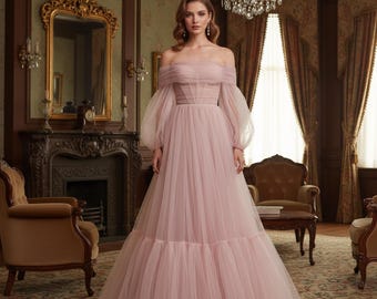 Princess Puff Sleeve Prom Dress (detachable Sleeves), Pink Wedding Dress, Prom, Tulle Dress, Photoshoot, Pageant Dress, Princess Dress - Etsy Princess Puff Sleeve Prom Dress (detachable Sleeves), Pink Wedding Dress, Prom, Tulle Dress, Photoshoot, Pageant Dress, Princess Dress - Etsy