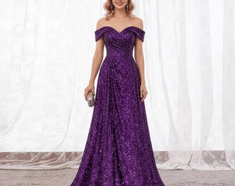 Black Glitter Prom Dress: Off-shoulder Mini Ball Gown - Etsy