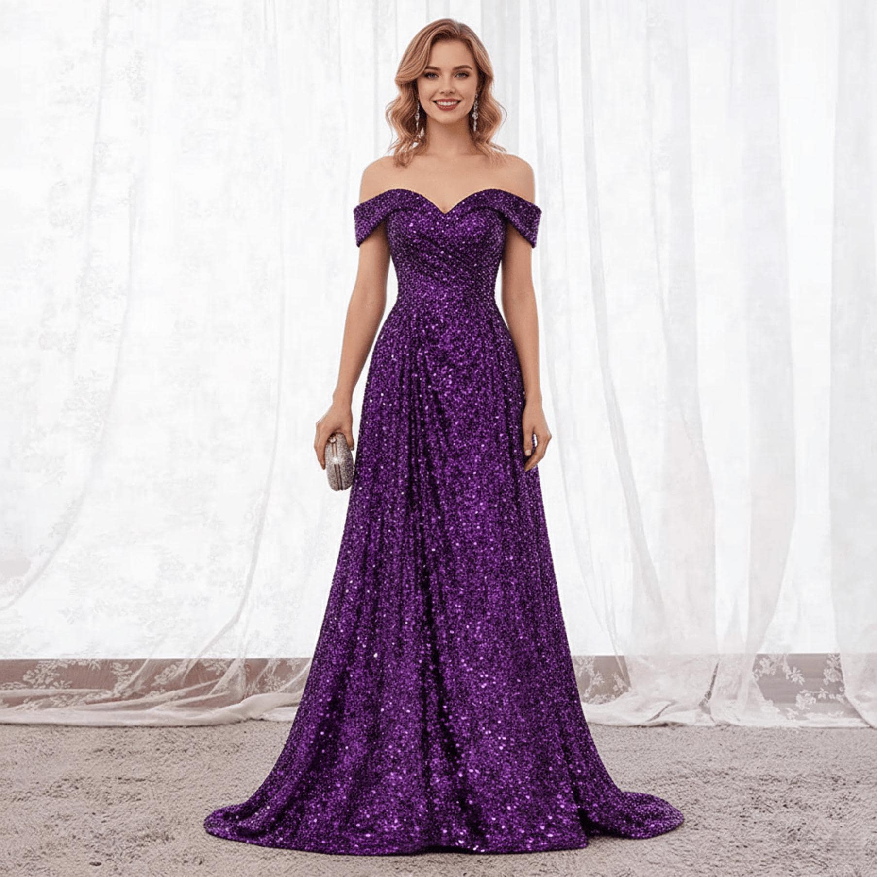 purple wedding dress uk Strapless Purple Ball Gown Wedding Dress: Black Organza Ruffles