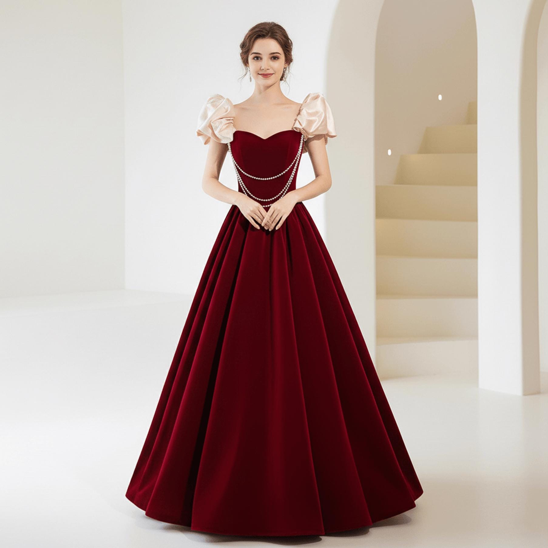strapless open back dress Red Sequin Floral Mini Dress (S) – Holy Thrift main image 0