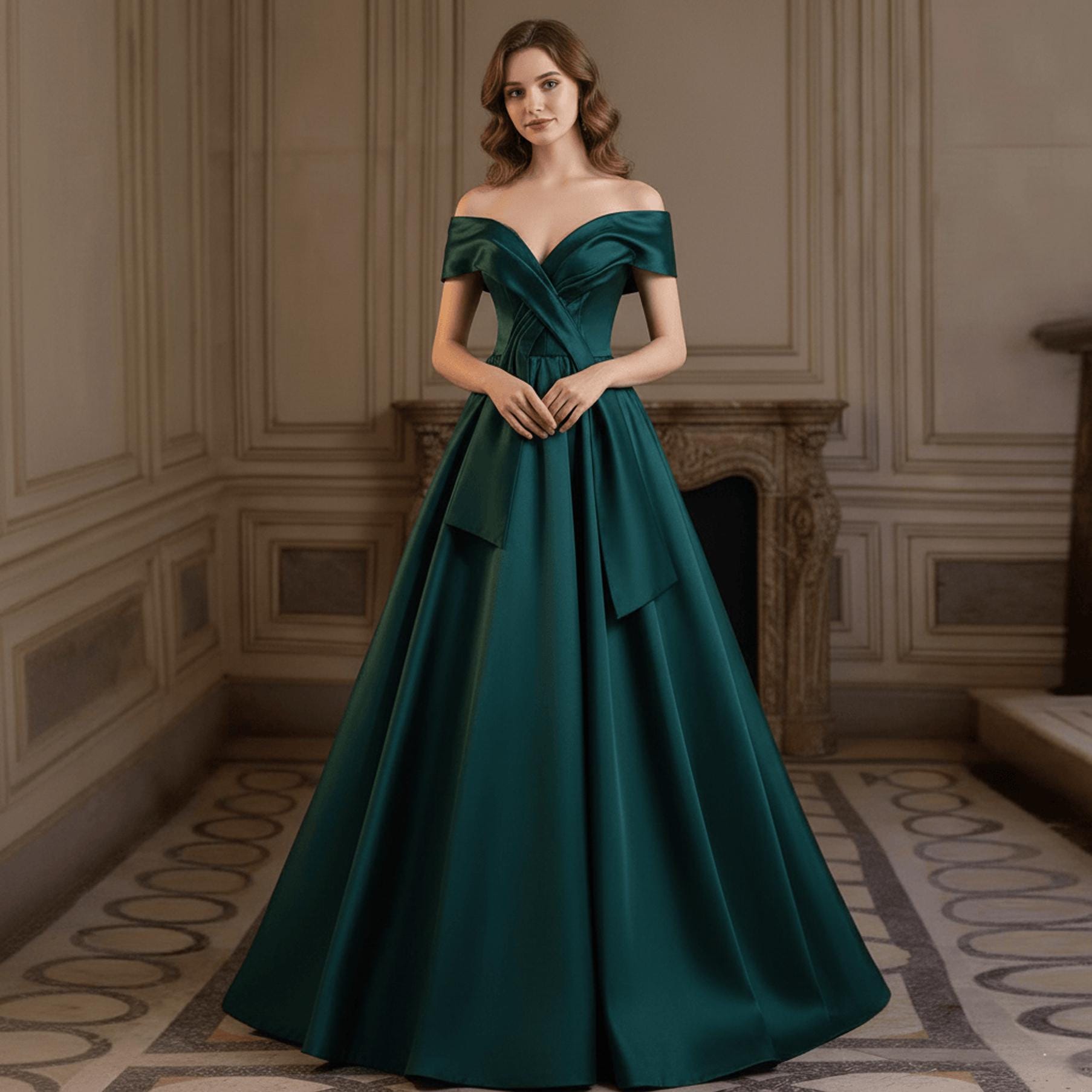 long kelly green dress Leon Halter Midi Dress-Kelly Green main image 1