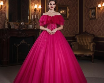 Hot Pink Tulle Dress (various Colours), Prom Dress, Sweet 16 - Etsy