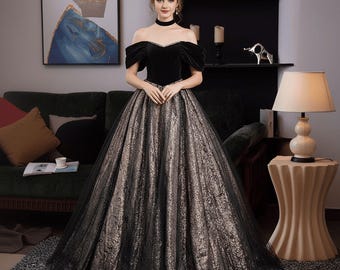 Elegant Black Tulle Puff Sleeve Prom Dress,bridal Gown,princess Dress,elegant  Party Dress,wedding Bridesmaid Graduation Cocktail Party Dress - Etsy