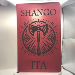 Shango A5 Inscribed Leather Notebook Red Ita (Medium)