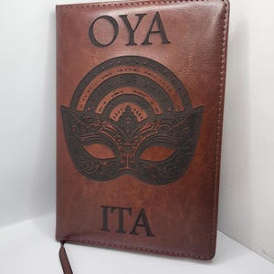 Oya A5 Inscribed Leather Notebook Brown Ita (Medium)