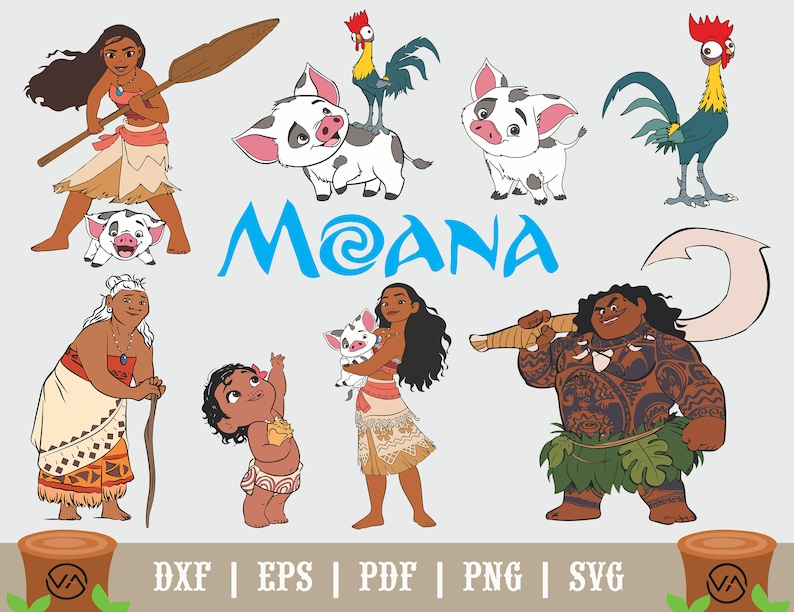 Download Moana SVG Bundle Eps Dxf Png files Baby Moana SVG Maui | Etsy