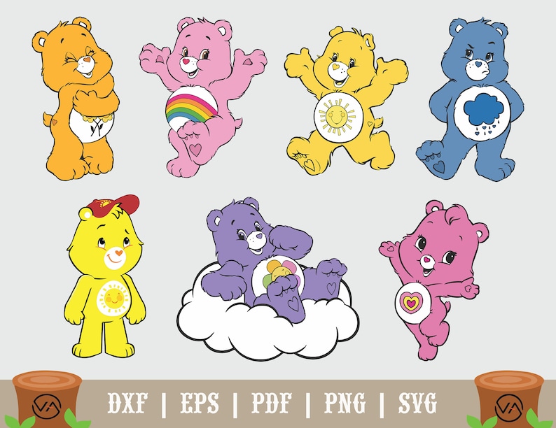 Care Bears Svg Bundle Easy Cut Layered By Color Cutting | Etsy