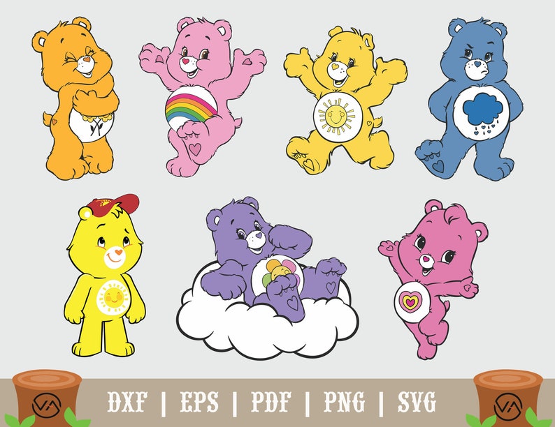 Care Bears Svg Bundle Easy Cut Layered By Color Cutting | Etsy