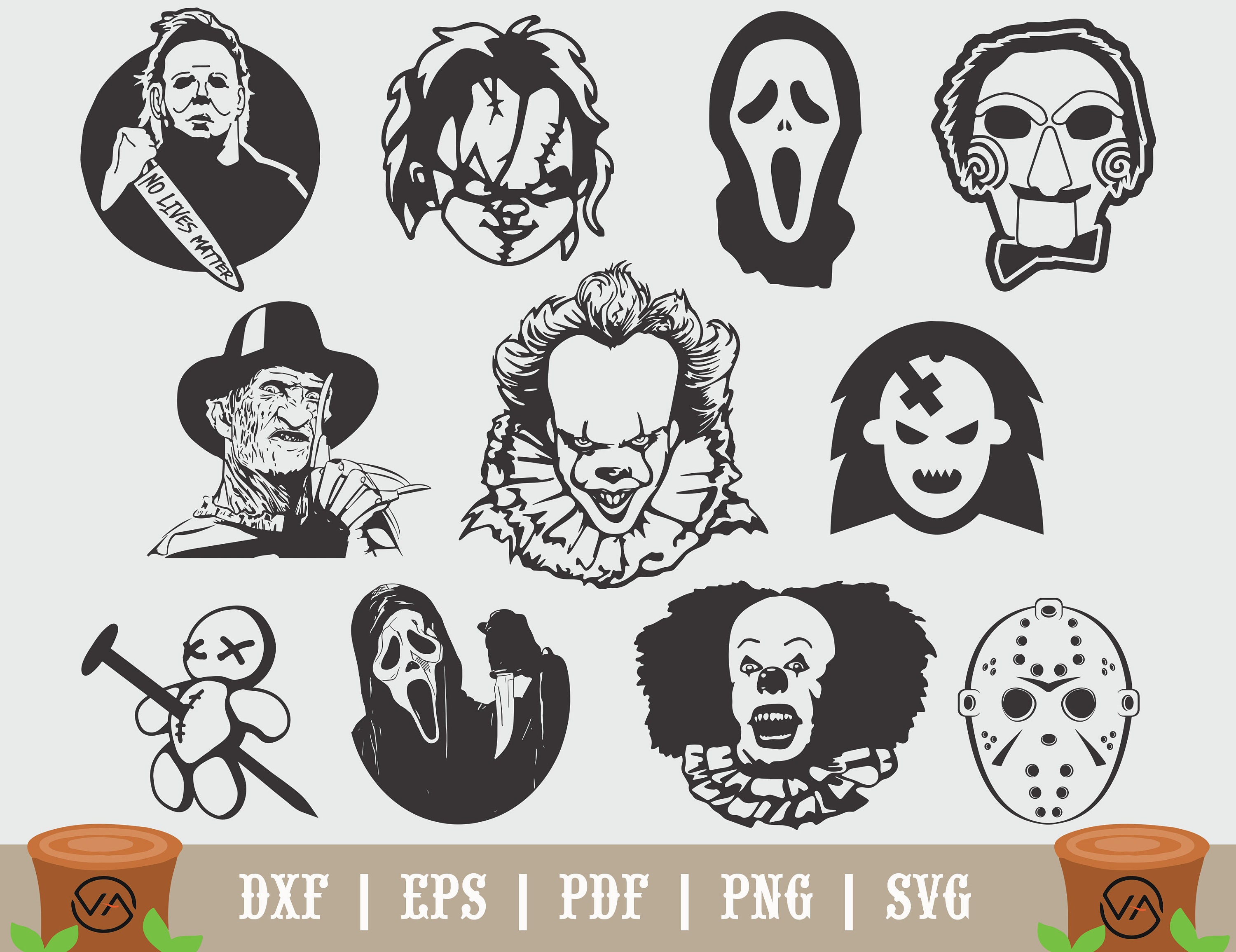 Horror Movies Killers Svg Freddy Krueger Svg Michael Myers Etsy