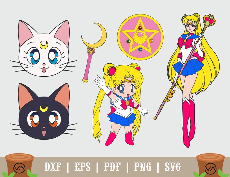 Download Sailor moon SVG dxf eps png files sailor moon clipart | Etsy