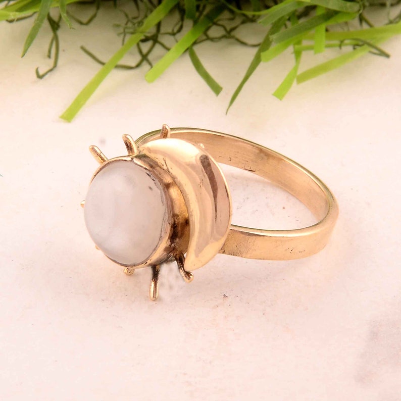 Natural Rose Quartz Ring,Beautiful Gold Gemstone Ring,Engagement Ring,Rose Quartz Jewelry Stone Shape Round Design Ring,Promise Ring