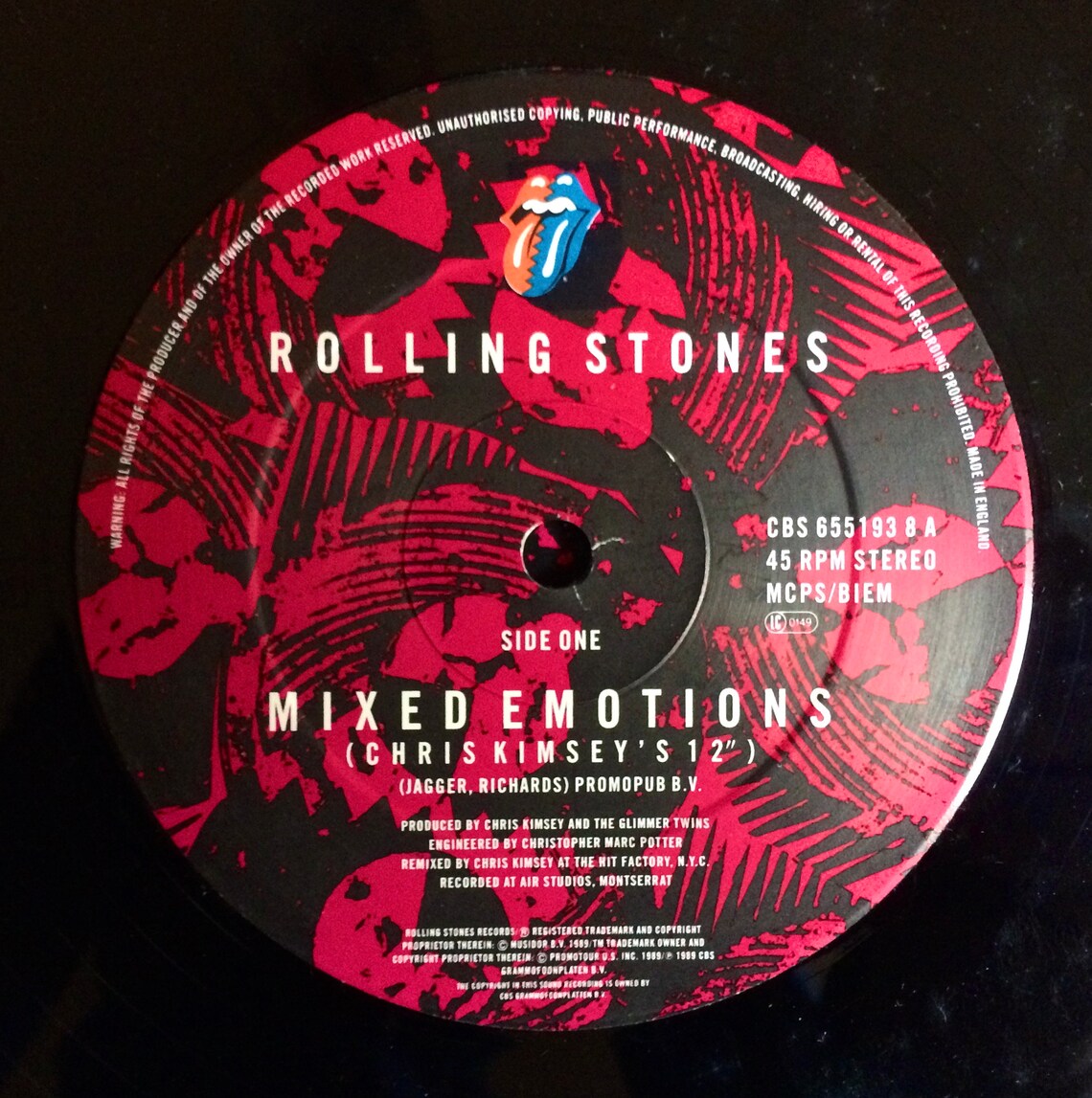 The Rolling Stones Mixed Emotions 12 Vinyl Record Etsy