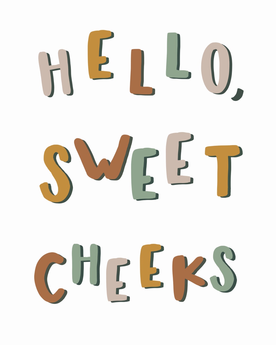 Hello Sweet Cheeks Printable Wall Art Etsy