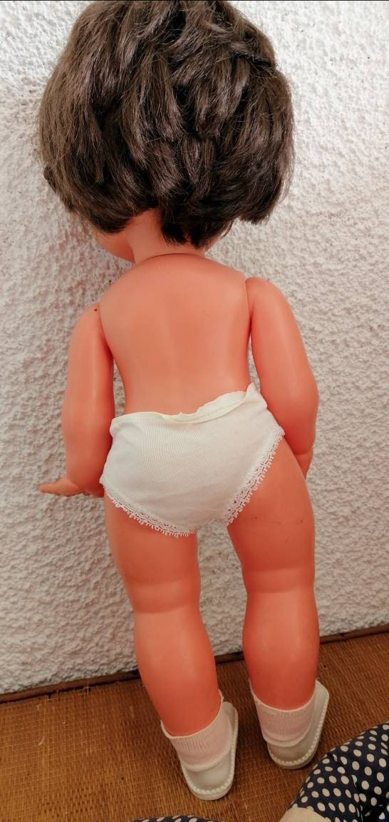 Poupon Petitcollin Vintage Des Années 60 - Garçon 50 Cm - Poupée Française En Plastique