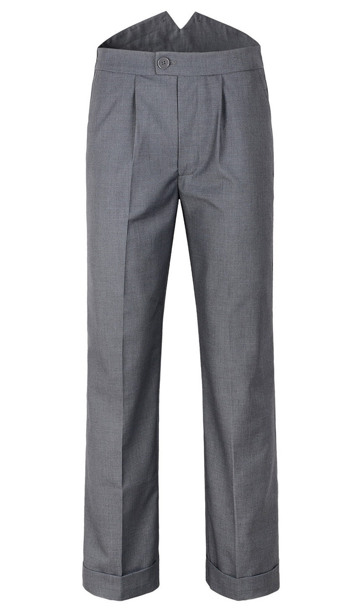 Mens 1940s Grey Style Fishtail Back Trousers - Etsy