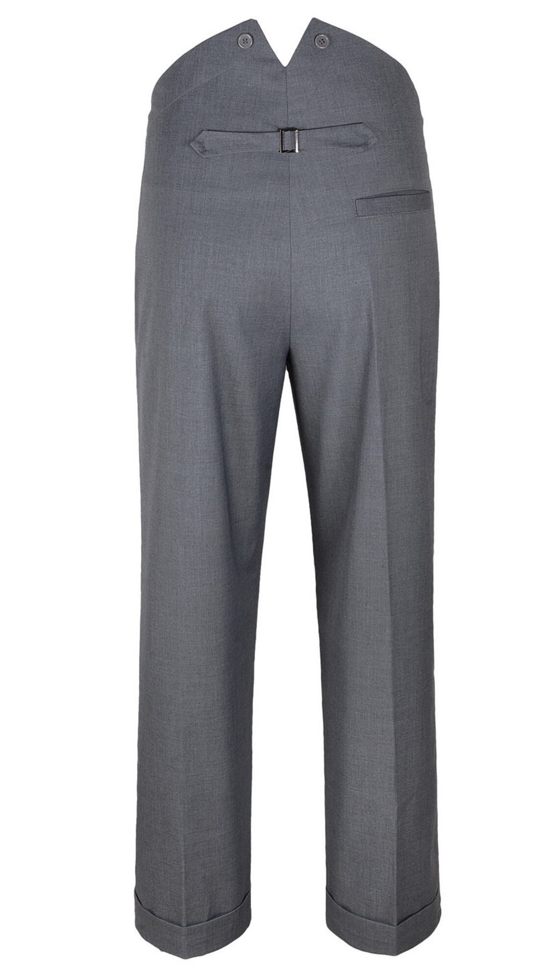 Mens 1940s Grey Style Fishtail Back Trousers Etsy