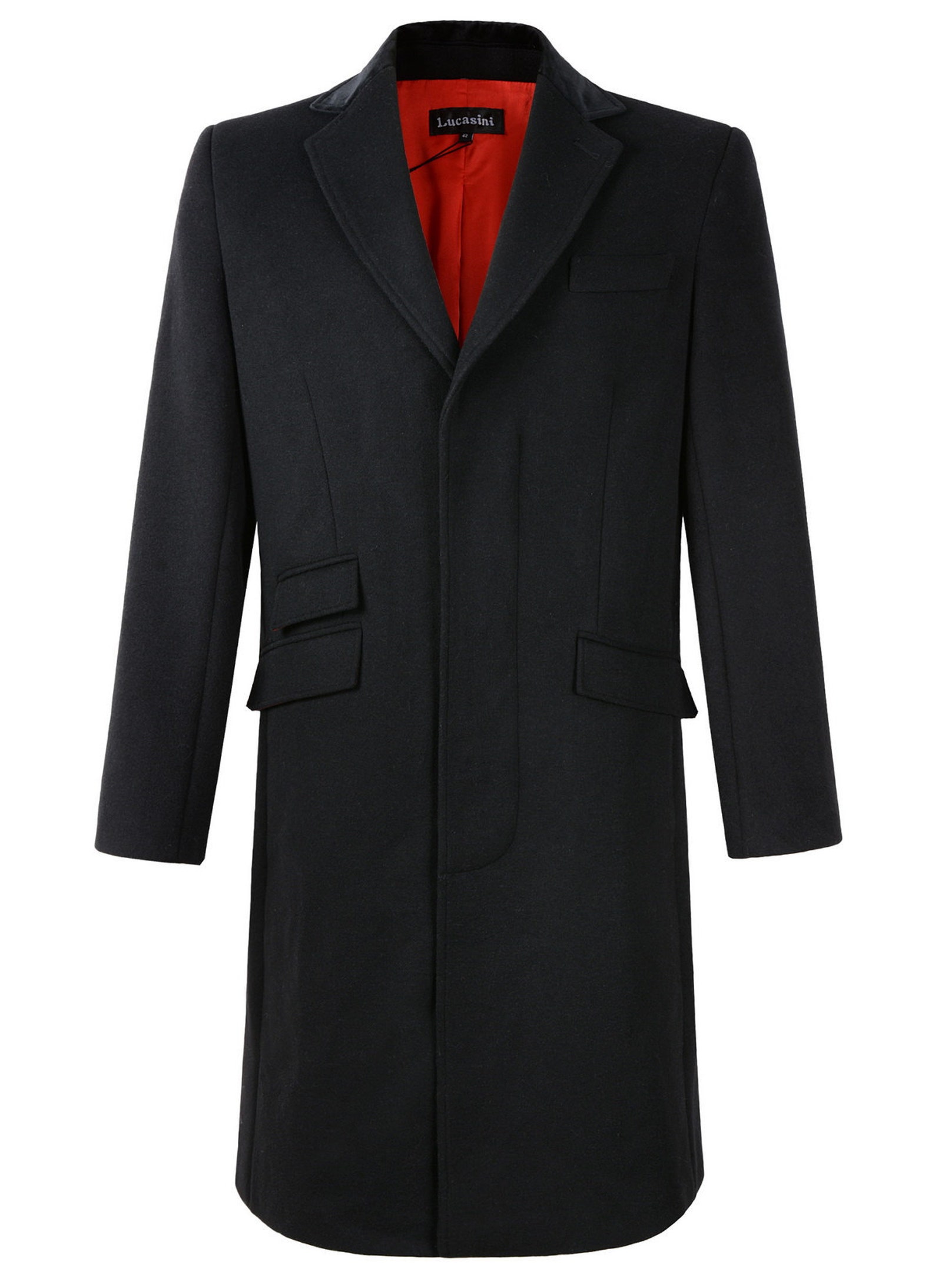 Mens Black Wool Long Covert Overcoat Warm Winter Mod Cromby - Etsy