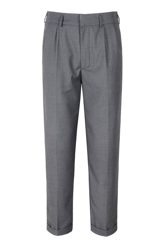 Mens 1950s Grey Peg Trousers 50s Swing 