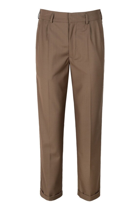 Mens 1950s Brown Peg Trousers 50s Swing 
