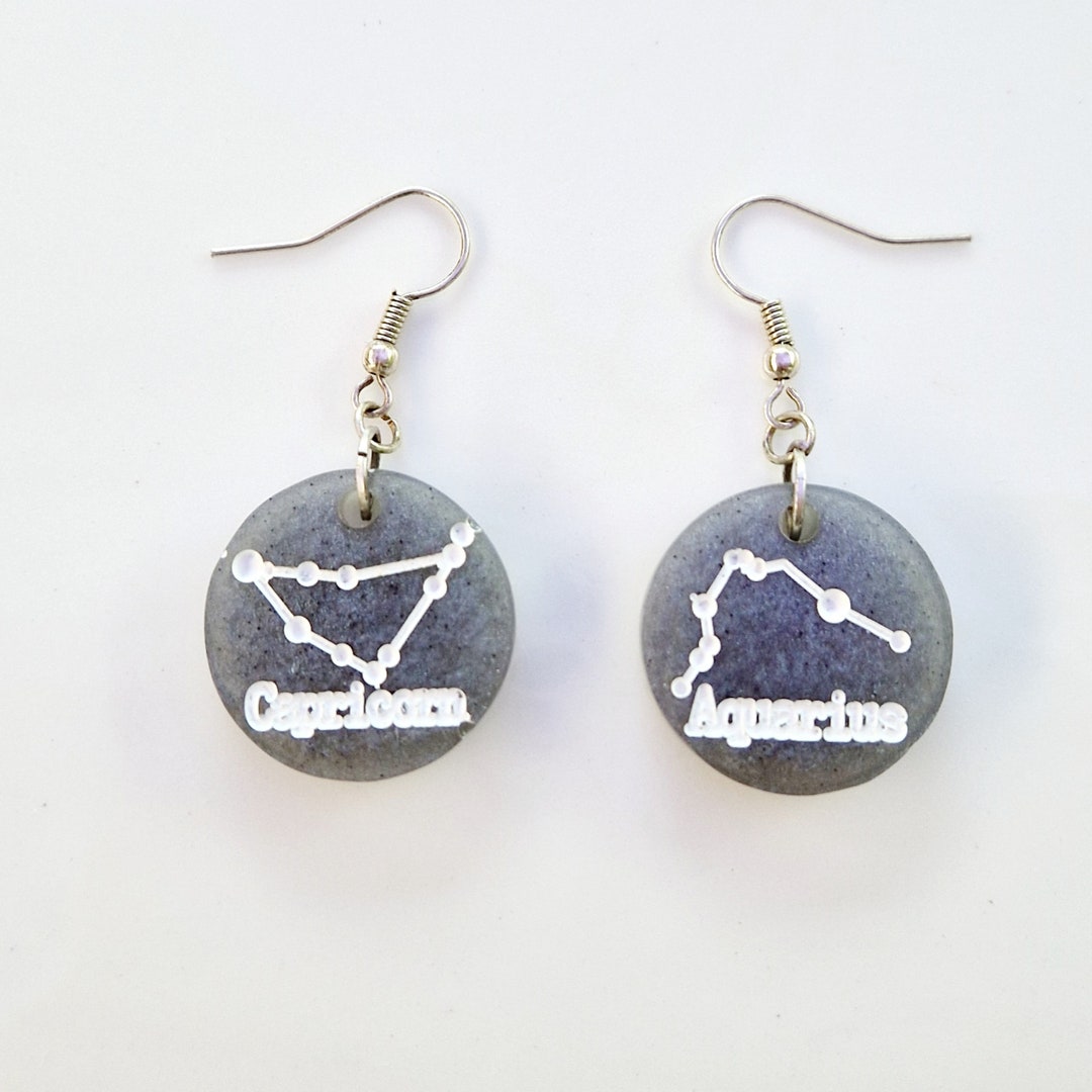 Custom Star Sign Earrings, Sun Sign Earrings, Moon Sign Earrings, Resin ...