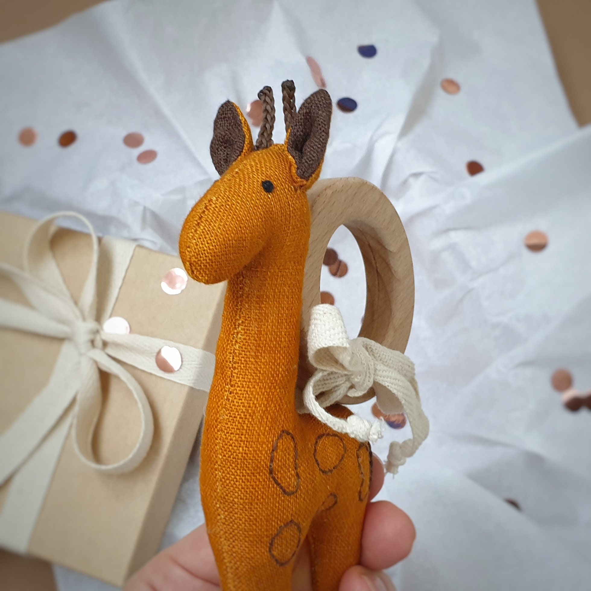 Giraffe safari baby shower rattle pregnancy gift Baby rattle Etsy