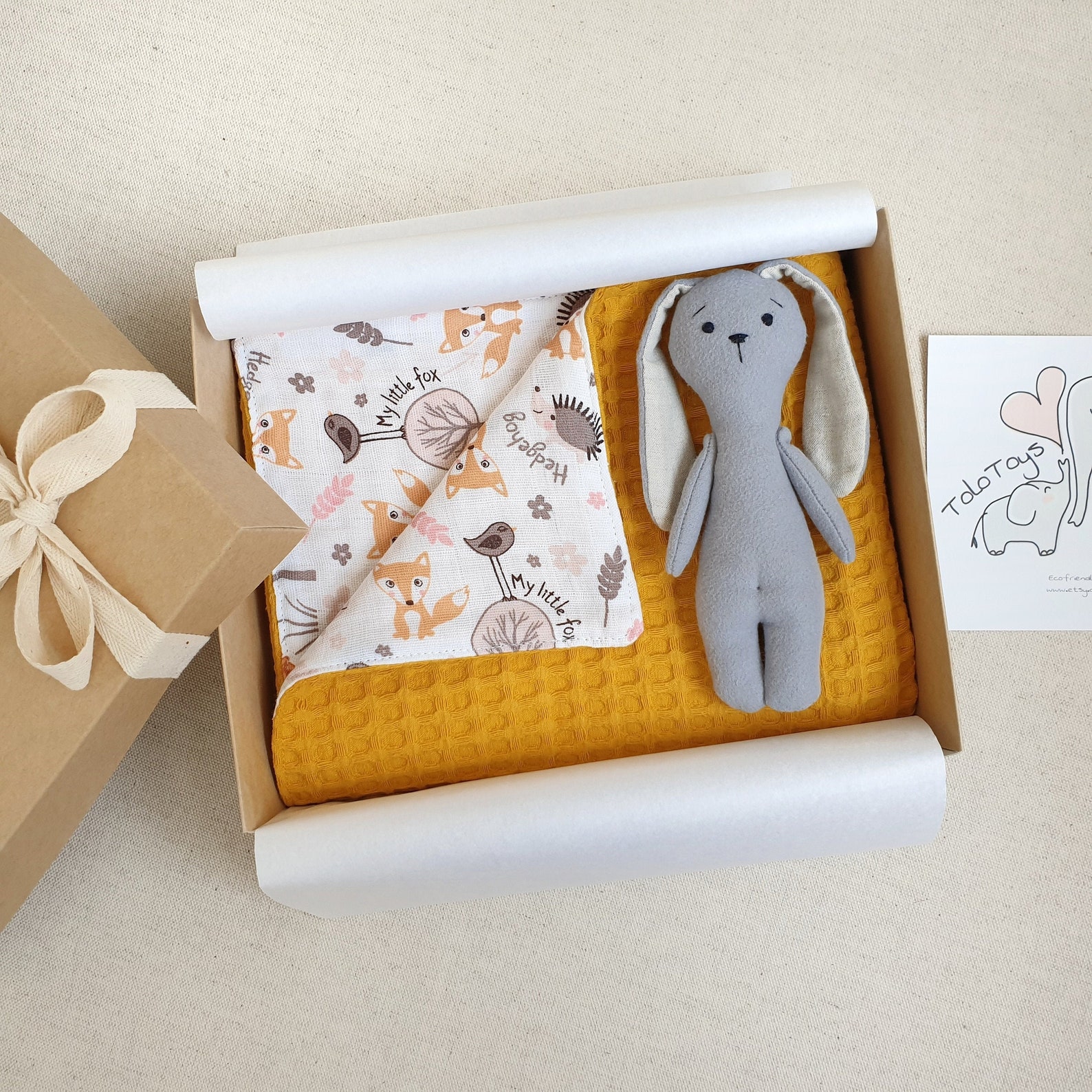 Corporate baby gift box for pregnant mom Waffle baby blanket Etsy