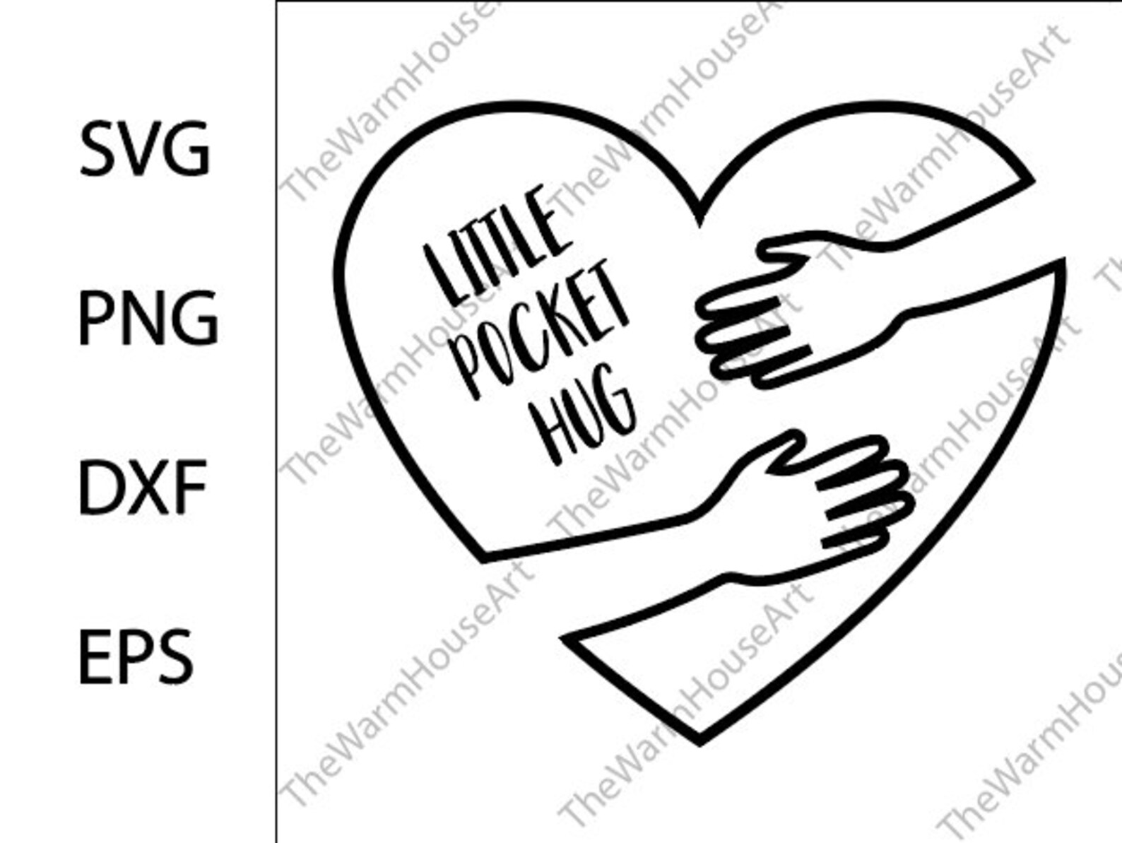 Pocket Hug SVG A Little Pocket Hug With Hands Svg Commercial Etsy